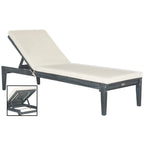 Transat SAFAVIEH Outdoor Living Arcata Gris cendré/Beige - 61 cm L x 188 cm P x 38 cm H