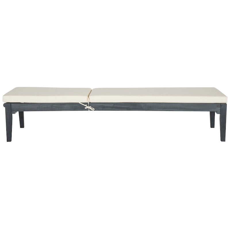 Transat SAFAVIEH Outdoor Living Arcata Gris cendré/Beige - 61 cm L x 188 cm P x 38 cm H