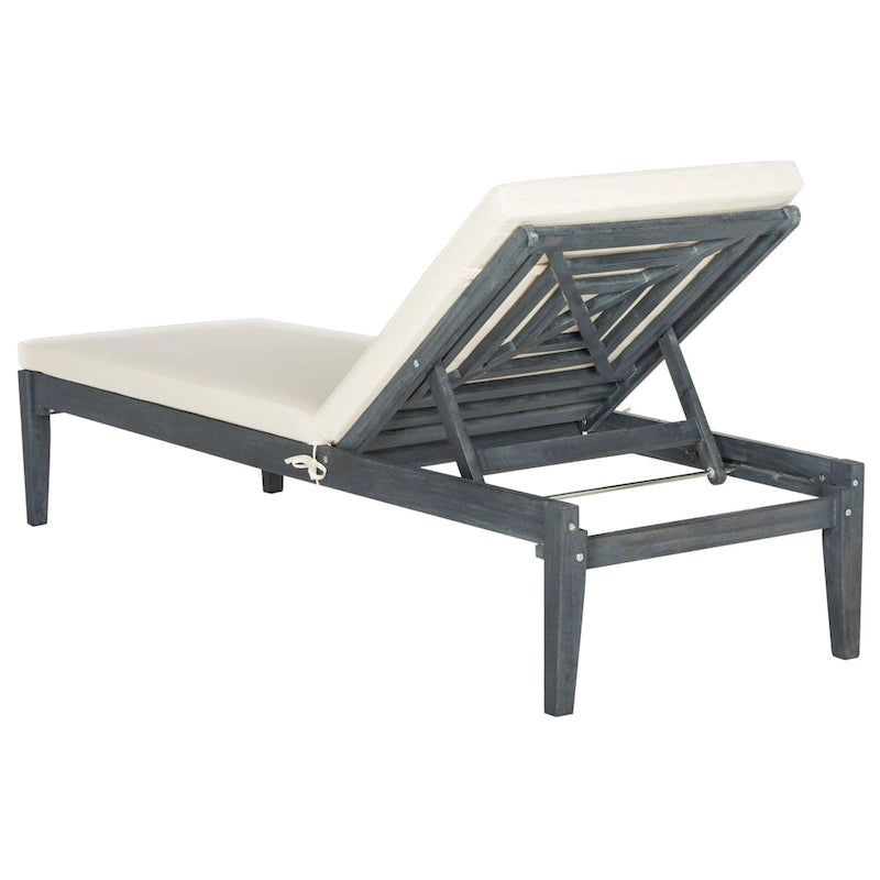 Transat SAFAVIEH Outdoor Living Arcata Gris cendré/Beige - 61 cm L x 188 cm P x 38 cm H