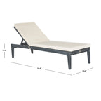 Transat SAFAVIEH Outdoor Living Arcata Gris cendré/Beige - 61 cm L x 188 cm P x 38 cm H