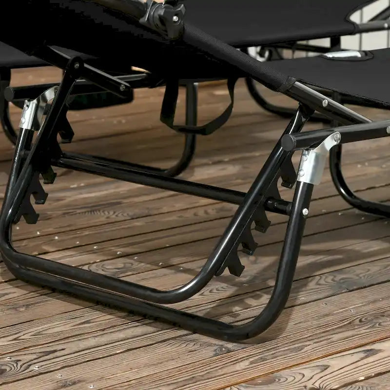 Chaises longues pliantes Outsunny pour piscine, chaises de bronzage d'extérieur avec auvent et dossier inclinable