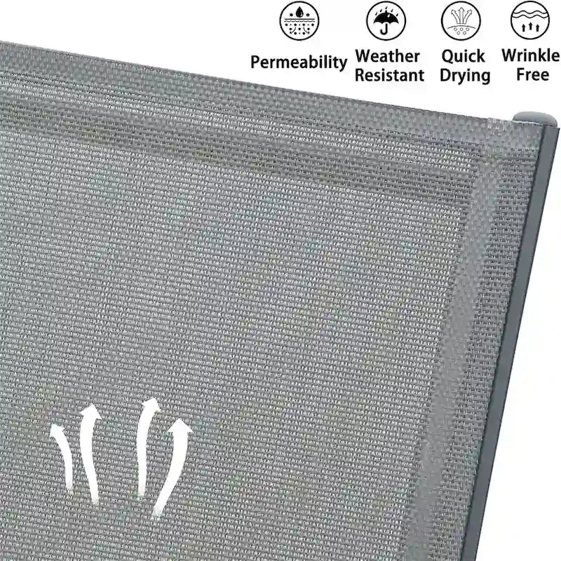 Chaise longue de patio en aluminium et polypropylène avec dossier réglable, chaise de bain de soleil pour piscine