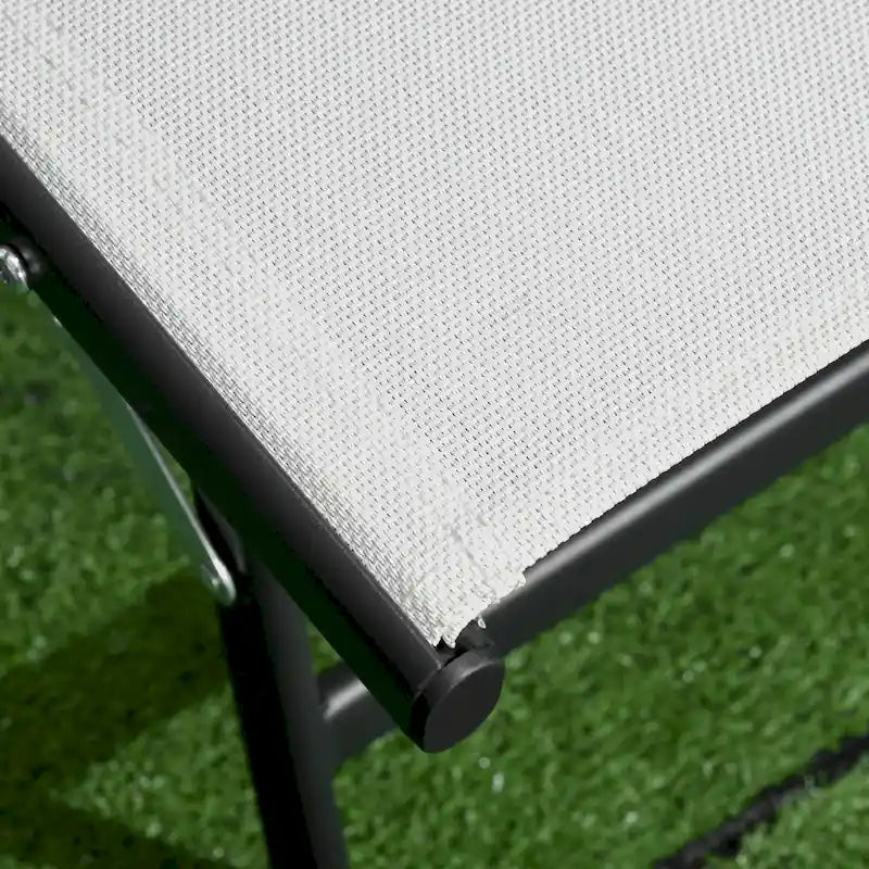 Chaise longue d'extérieur, fauteuil de jardin 2 pièces à roulettes, chaise de bronzage avec 5 positions réglables