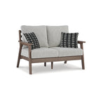 Ensemble de salon de jardin 2 pièces Emmeline marron/beige, Signature Design by Ashley - 53,5 cm (L) x 34,5 cm (P) x 35 cm (H)