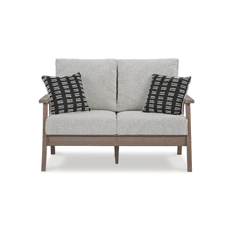 Ensemble de salon de jardin 2 pièces Emmeline marron/beige, Signature Design by Ashley - 53,5 cm (L) x 34,5 cm (P) x 35 cm (H)