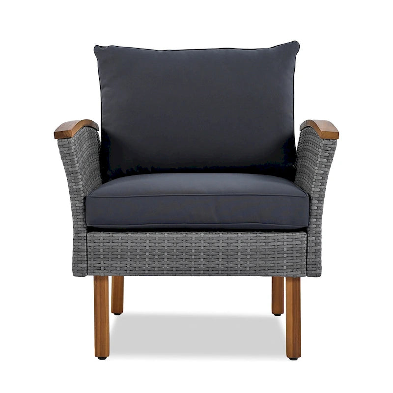 Ensemble de conversation en rotin pour patio, 9 pièces, avec table basse et coussin lavable