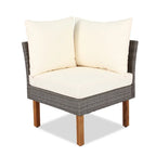 Ensemble de conversation en rotin pour patio, 9 pièces, avec table basse et coussin lavable