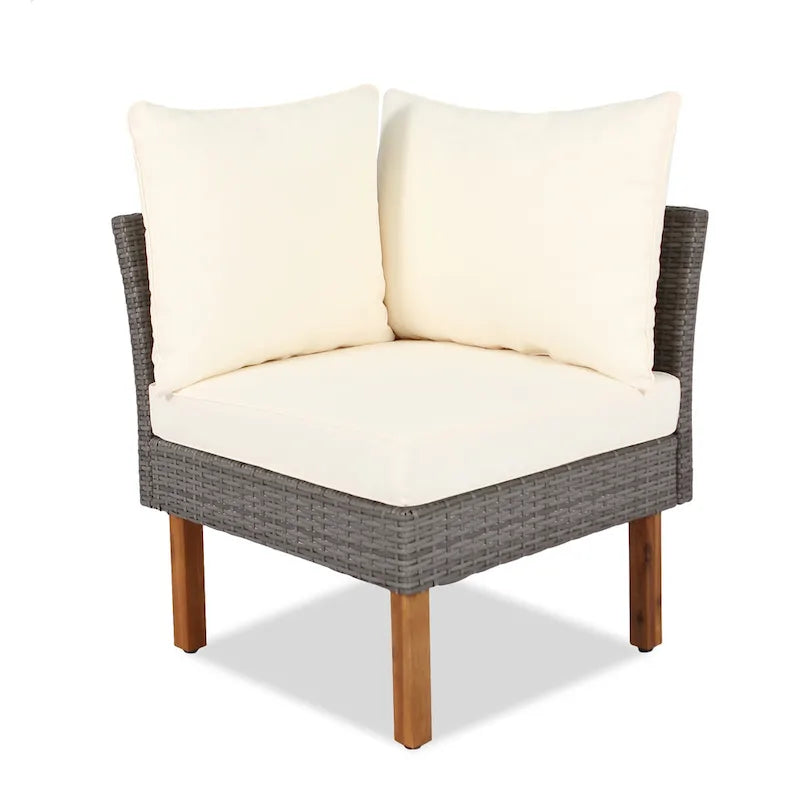 Ensemble de conversation en rotin pour patio, 9 pièces, avec table basse et coussin lavable