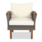 Ensemble de conversation en rotin pour patio, 9 pièces, avec table basse et coussin lavable