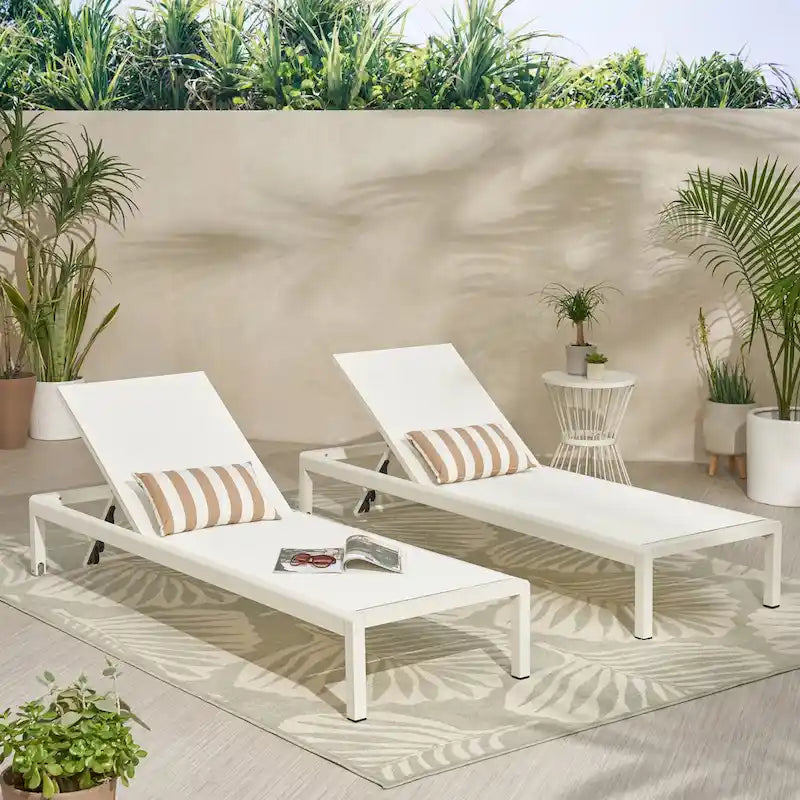 Outdoor Chaise Lounge Chair Set of 2