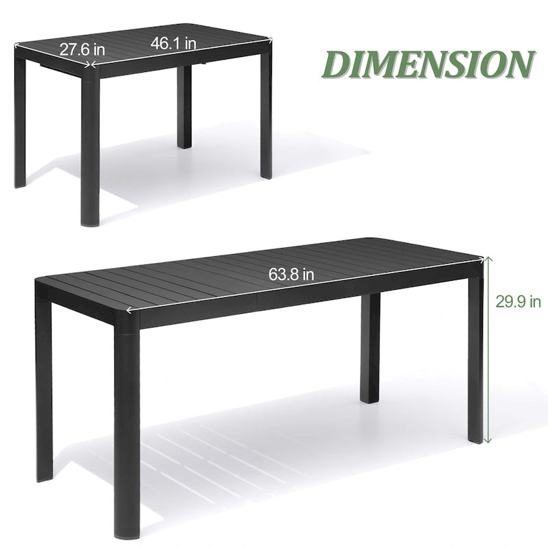 Table de jardin extensible en aluminium 7 pièces avec chaise pliante - Non disponible