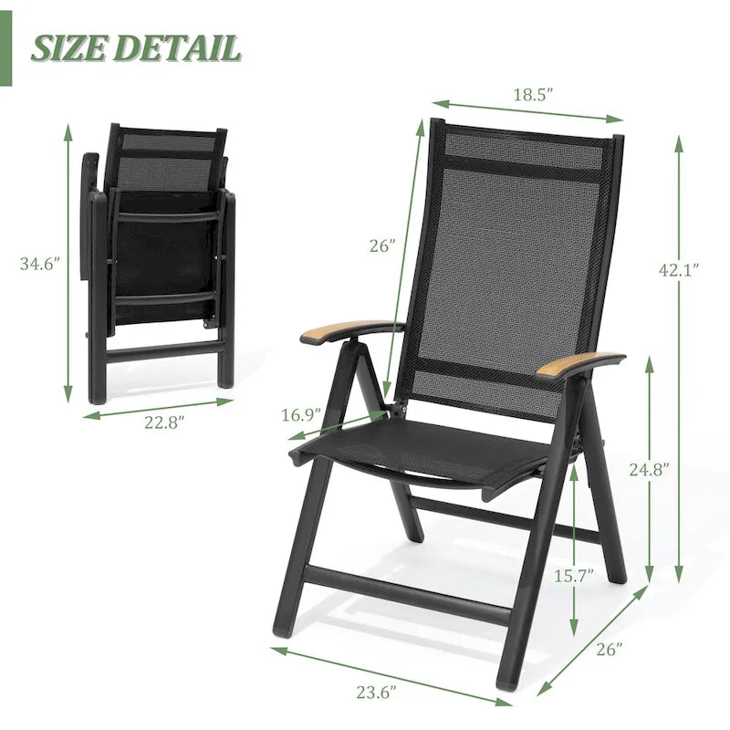 Table de jardin extensible en aluminium 7 pièces avec chaise pliante - Non disponible