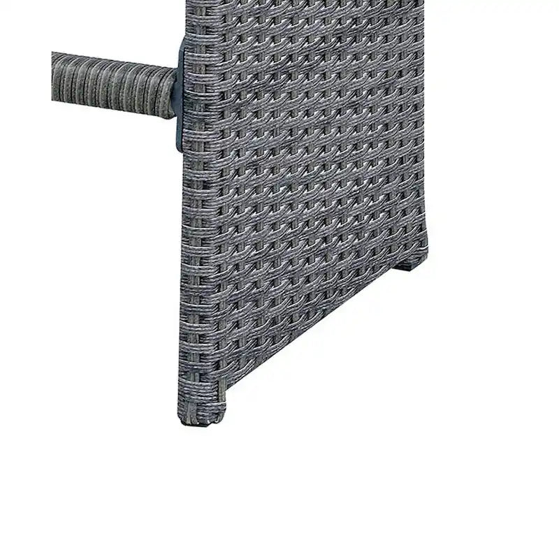 Ensemble de 6 tabourets de bar de terrasse en aluminium tressé et assise rembourrée en tissu, gris