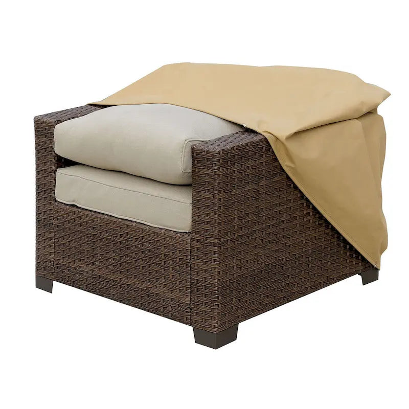 Fabric Dust Cover for Outdoor Chairs, Medium, Light Brown