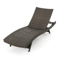Mach Chaise Lounger, Mocha Brown Outdoor Rattan Wicker, Curved, 79 Inch