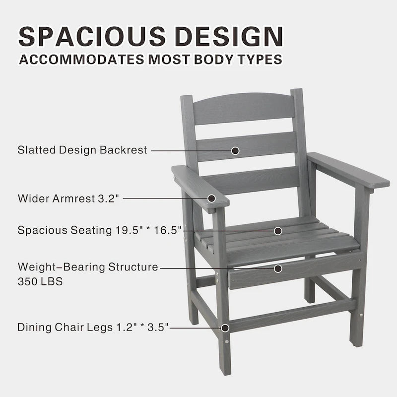 Ensemble de salle à manger d'extérieur 7 pièces, ensemble repas de patio résistant aux intempéries avec 6 chaises, ensemble table et chaises de jardin
