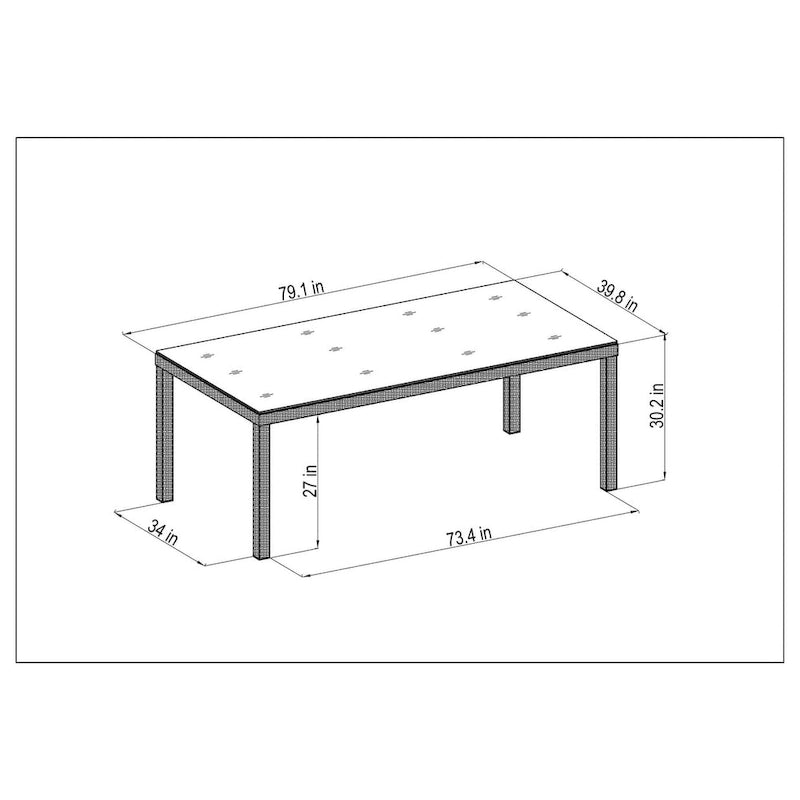 Ensemble de salle à manger d'extérieur 9 pièces Amazonia Rouge - Avec coussins
