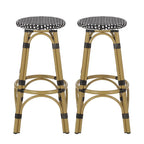 Tabourets de bar d'extérieur Starla en aluminium et osier, 75 cm (lot de 2), par Christopher Knight Home - Non disponible