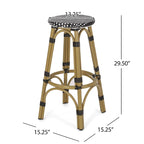 Tabourets de bar d'extérieur Starla en aluminium et osier, 75 cm (lot de 2), par Christopher Knight Home - Non disponible