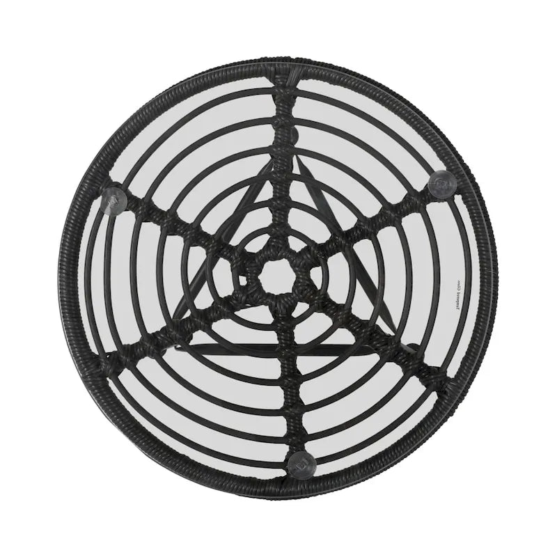 Table d'appoint d'extérieur Orlando en rotin synthétique tressé avec plateau en verre par Christopher Knight Home