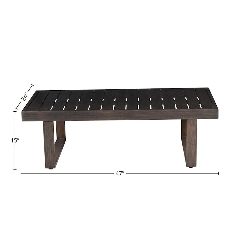Table basse de patio Watson, marron foncé