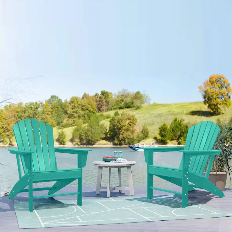 Chaise Adirondack moderne en plastique recyclé, chaise de patio d'extérieur