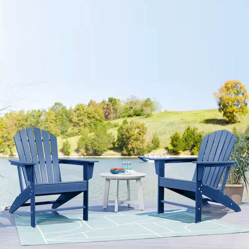 Chaise Adirondack moderne en plastique recyclé, chaise de patio d'extérieur