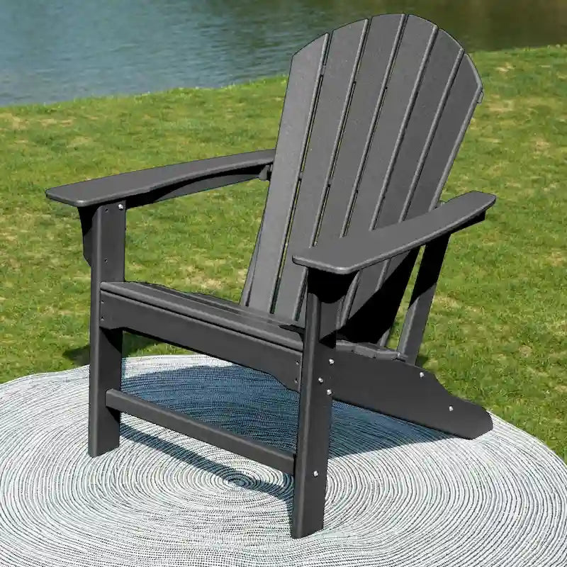 Chaise Adirondack moderne en plastique recyclé, chaise de patio d'extérieur