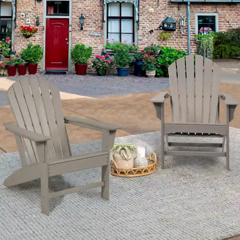Chaise Adirondack moderne en plastique recyclé, chaise de patio d'extérieur