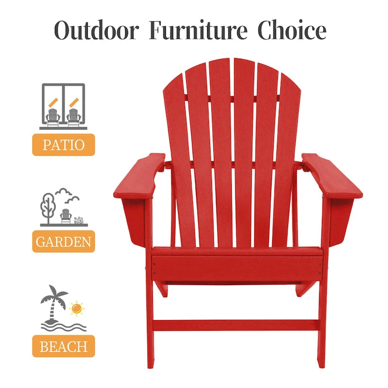 Chaise Adirondack moderne en plastique recyclé, chaise de patio d'extérieur