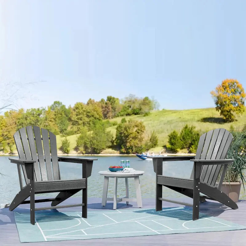 Chaise Adirondack moderne en plastique recyclé, chaise de patio d'extérieur