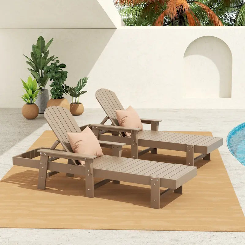 Chaise longue inclinable écologique Polytrends Altura Poly avec accoudoirs (lot de 2)