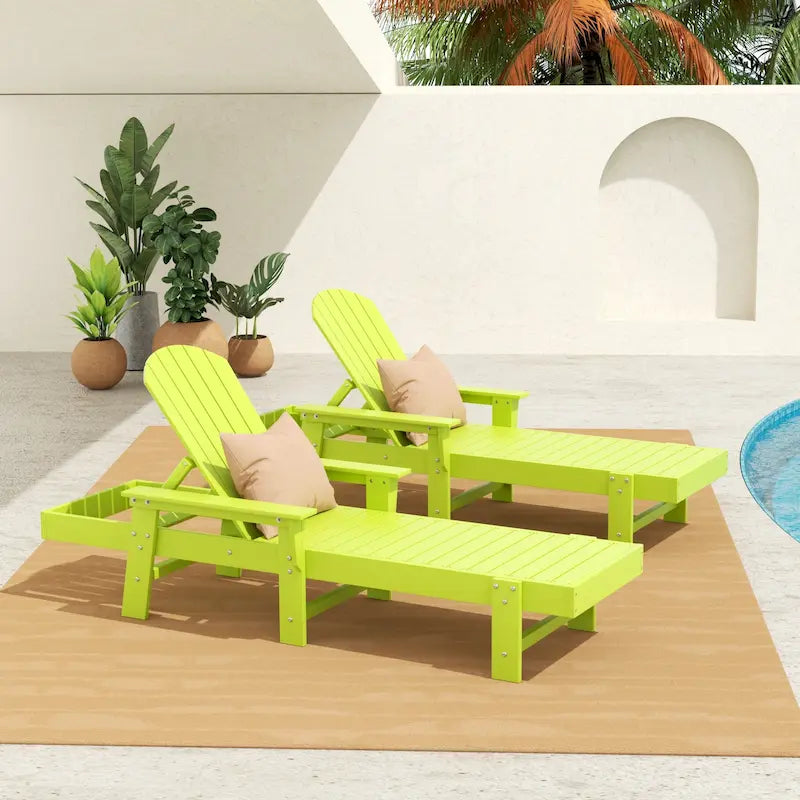 Chaise longue inclinable écologique Polytrends Altura Poly avec accoudoirs (lot de 2)