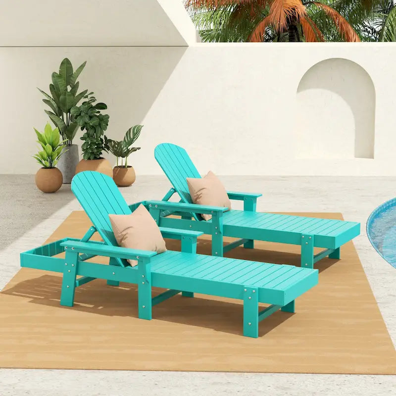 Chaise longue inclinable écologique Polytrends Altura Poly avec accoudoirs (lot de 2)