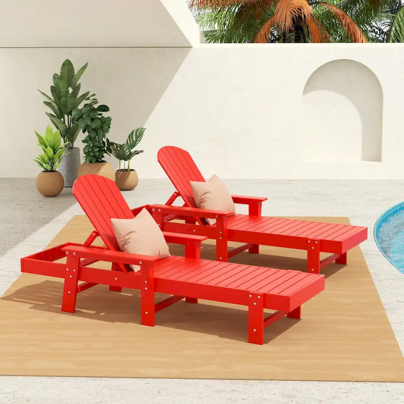 Chaise longue inclinable écologique Polytrends Altura Poly avec accoudoirs (lot de 2)