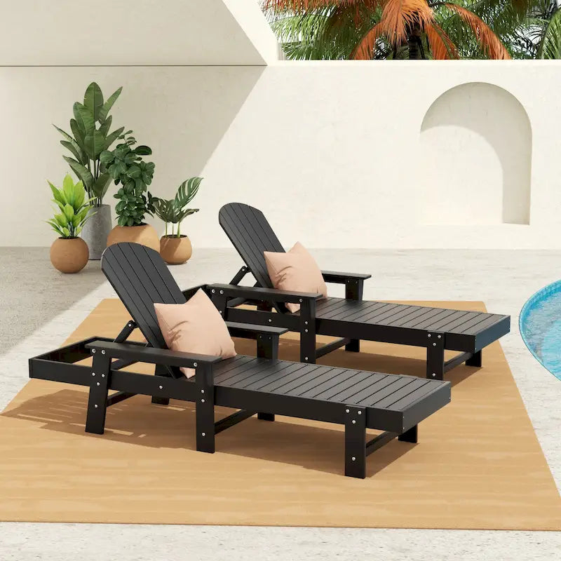 Chaise longue inclinable écologique Polytrends Altura Poly avec accoudoirs (lot de 2)