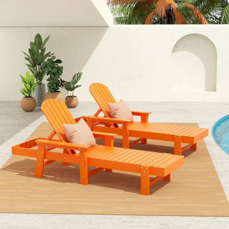 Chaise longue inclinable écologique Polytrends Altura Poly avec accoudoirs (lot de 2)