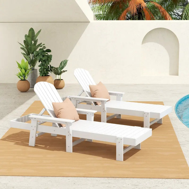 Chaise longue inclinable écologique Polytrends Altura Poly avec accoudoirs (lot de 2)