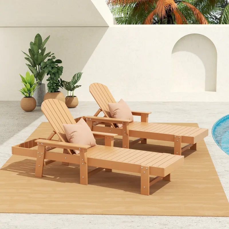 Chaise longue inclinable écologique Polytrends Altura Poly avec accoudoirs (lot de 2)