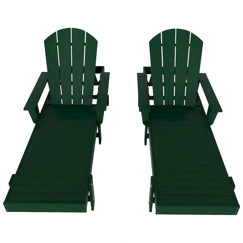 Chaise longue inclinable écologique Polytrends Altura Poly avec accoudoirs (lot de 2)