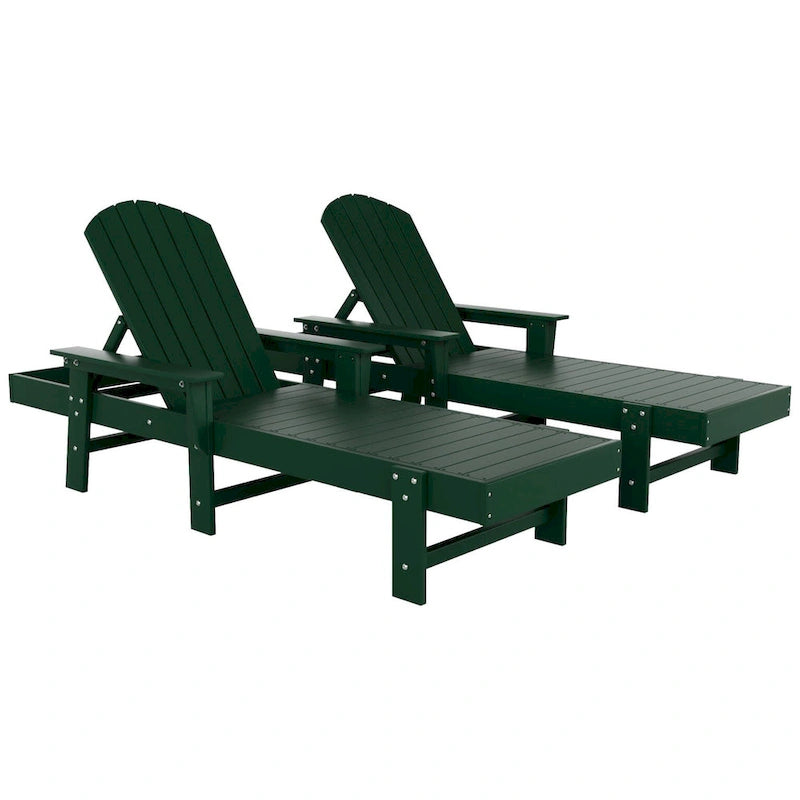 Chaise longue inclinable écologique Polytrends Altura Poly avec accoudoirs (lot de 2)