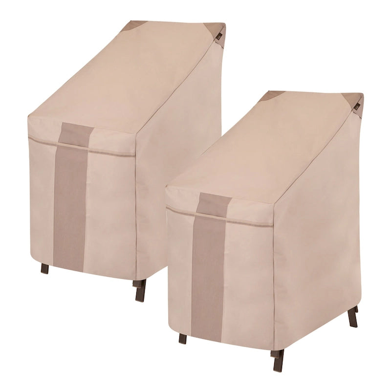 Modern Leisure Monterey Stackable Patio Chair Cover, 2-Pack, 25.5 L x 35.5 W x 45 H, Beige - One Size