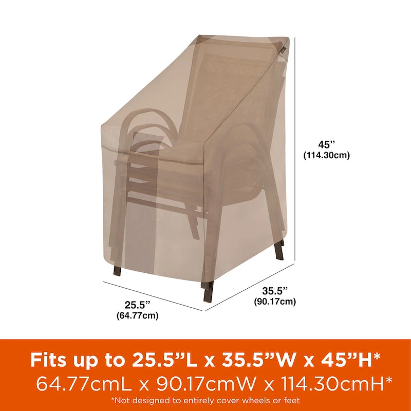 Housse de chaise de patio empilable Modern Leisure Monterey, lot de 2, 65 cm (L) x 90 cm (l) x 114 cm (H), beige - Taille unique