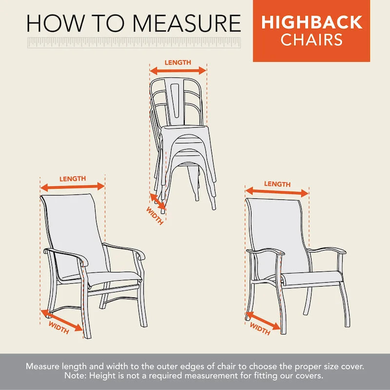 Housse de chaise de patio empilable Modern Leisure Monterey, lot de 2, 65 cm (L) x 90 cm (l) x 114 cm (H), beige - Taille unique