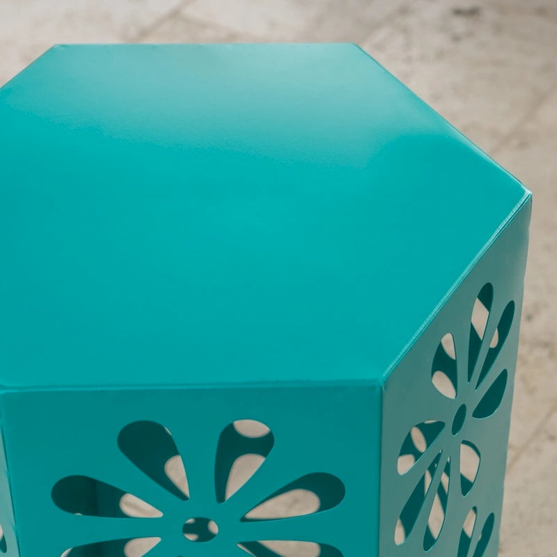 Table d'appoint florale d'extérieur Dandelion de 35,5 cm (14 pouces) par Christopher Knight Home