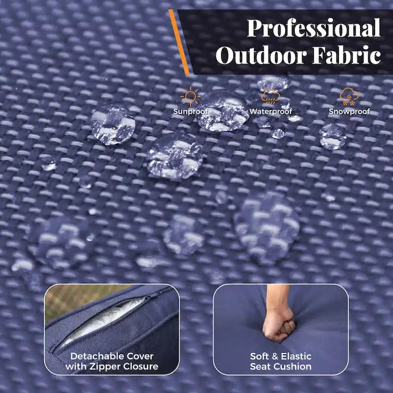 Ensemble de 4 chaises de patio en rotin, fauteuils d'extérieur modernes en résine tressée PE avec coussins amovibles pour terrasse, jardin, balcon