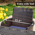 Ensemble de 4 chaises de patio en rotin, fauteuils d'extérieur modernes en résine tressée PE avec coussins amovibles pour terrasse, jardin, balcon