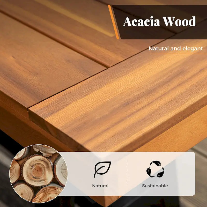 Ensemble de salle à manger d'extérieur 6 pièces MAISON ARTS en bois d'acacia et rotin avec coussins