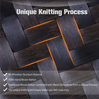 Ensemble de salle à manger d'extérieur MAISON ARTS 7 pièces, 6 chaises en rotin avec coussin et 1 table avec trou pour parasol - Non disponible