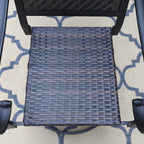 Ensemble de salle à manger d'extérieur MAISON ARTS 7 pièces, 6 chaises en rotin avec coussin et 1 table avec trou pour parasol - Non disponible